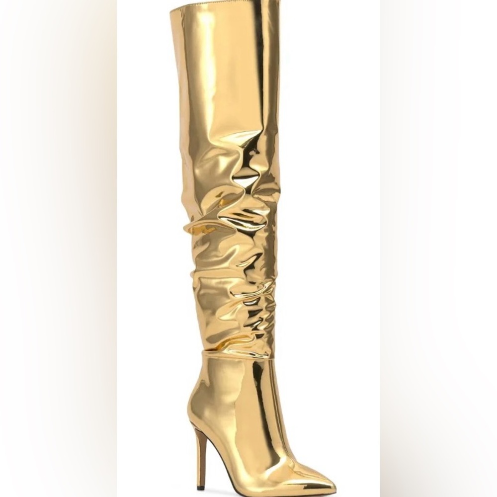 Gold lyonna Over-The-Knee Slouch Boots by I.N.C.